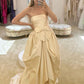 Off-white stylish elegant long satin ball gown evening dress reception wedding dress gh3205