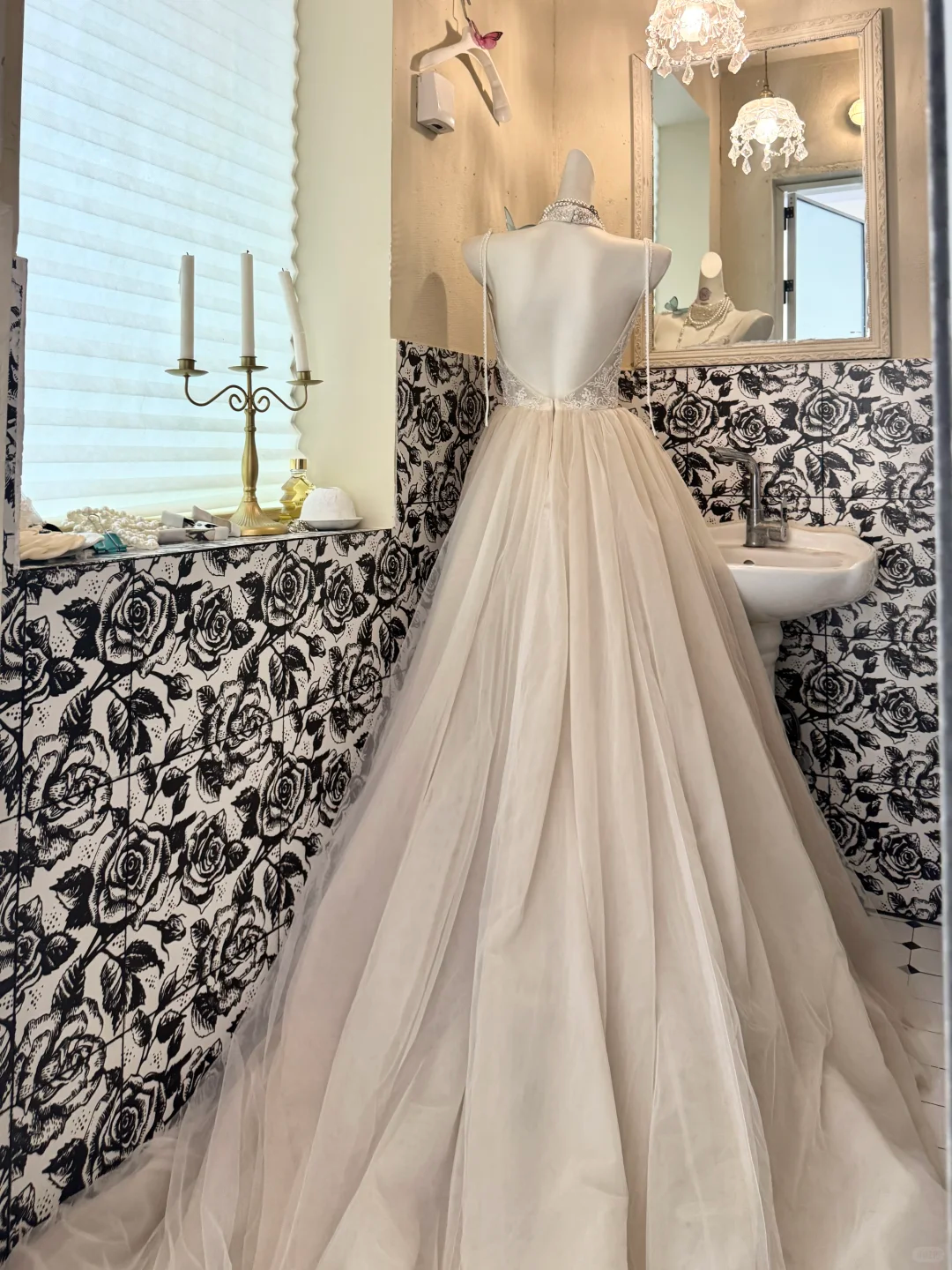 Ivory Spaghetti Strap Waist-Cinched Beaded Embroidered Elegant Long Romantic Dress, Wedding Gown gh7514