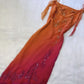 Orange Farbverlauf Mode Exquisite Perlen Lange Tüll Ballkleid Abendkleid Partykleid gh3184