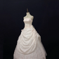 Blush Pink Strapless Romantic Gown With Lace, Cinched Waist & Vintage Voluminous Princess Skirt, Wedding Dress & Bridal Gown gh8142