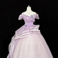 Lavender Off-the-Shoulder Cinched Waist Voluminous Princess Skirt Long Romantic Dress, Wedding Gown gh7874