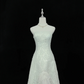 Light Green Strapless Embroidered Cinched Waist Slim Fit Elegant Long Romantic Dress, Wedding Gown gh8058