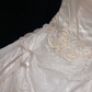 Blush Pink Strapless Romantic Gown With Lace, Cinched Waist & Vintage Voluminous Princess Skirt, Wedding Dress & Bridal Gown gh8142
