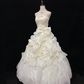 Light Apricot Strapless Romantic Gown With Bow Detail, Cinched Waist, Flowy Voluminous Skirt, Wedding Dress & Bridal Gown gh8182
