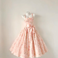 Light Pink Square Neck Spaghetti Strap Vintage Homecoming Dress Floral Print Full Skirt Cocktail Gown gh9401