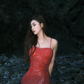 Red Burgundy Ombre Sequin Mermaid Long Evening Gown Spaghetti Straps Prom Dress gh9855