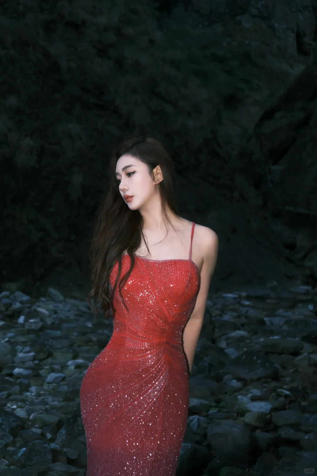 Red Burgundy Ombre Sequin Mermaid Long Evening Gown Spaghetti Straps Prom Dress gh9855