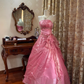 Light Pink Strapless Fitted Waist Voluminous Skirt Prom Gown, Birthday Party Dress gh7274