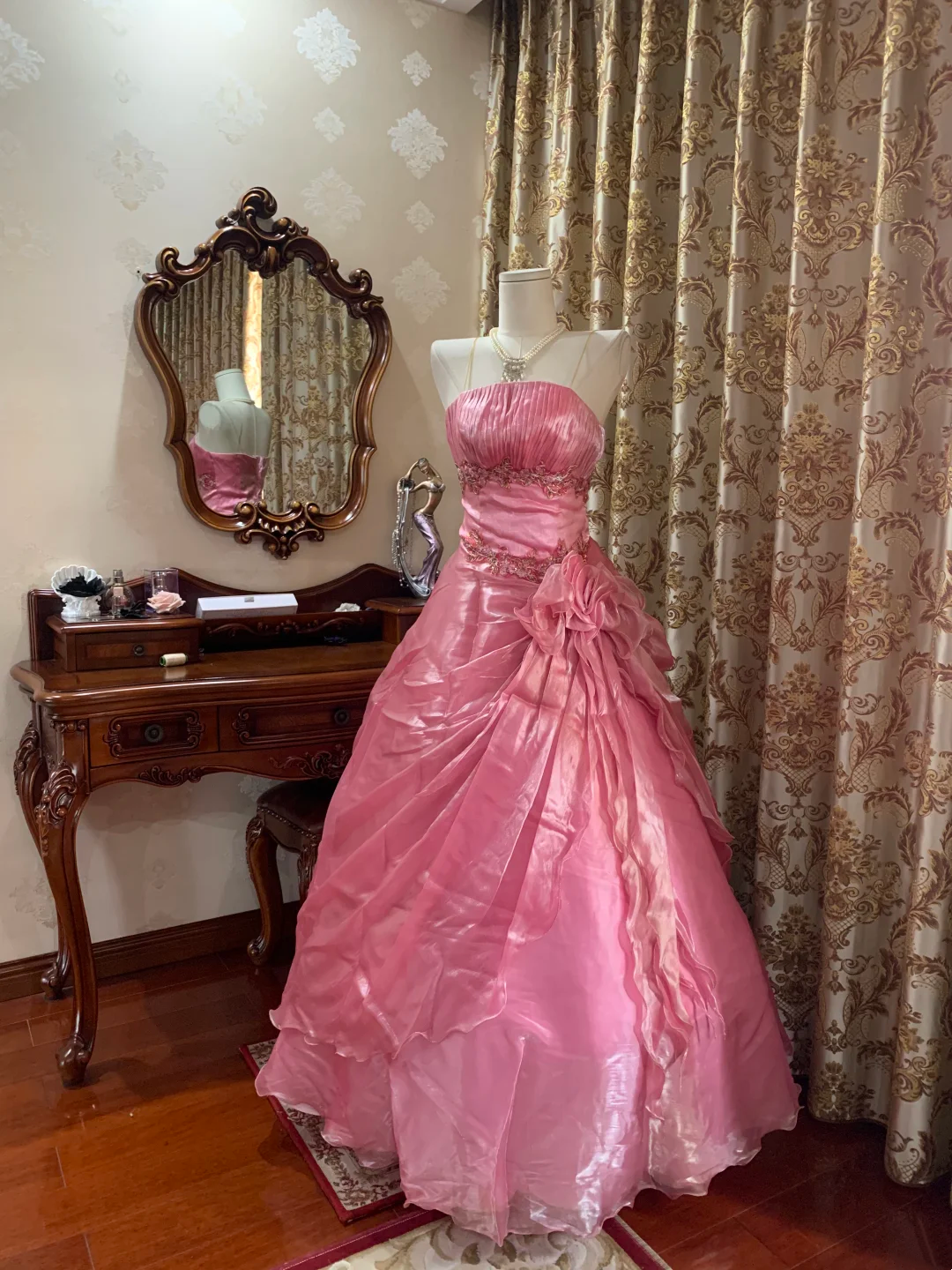 Light Pink Strapless Fitted Waist Voluminous Skirt Prom Gown, Birthday Party Dress gh7274