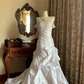 White Spaghetti Strap Waist-Cinched Slim Elegant Vintage Long Prom Dress, Graduation Gown, Wedding Dress gh7244