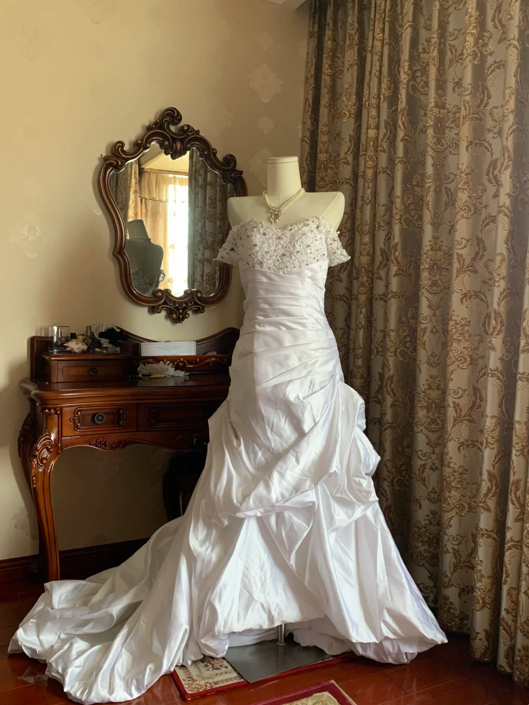 White Spaghetti Strap Waist-Cinched Slim Elegant Vintage Long Prom Dress, Graduation Gown, Wedding Dress gh7244