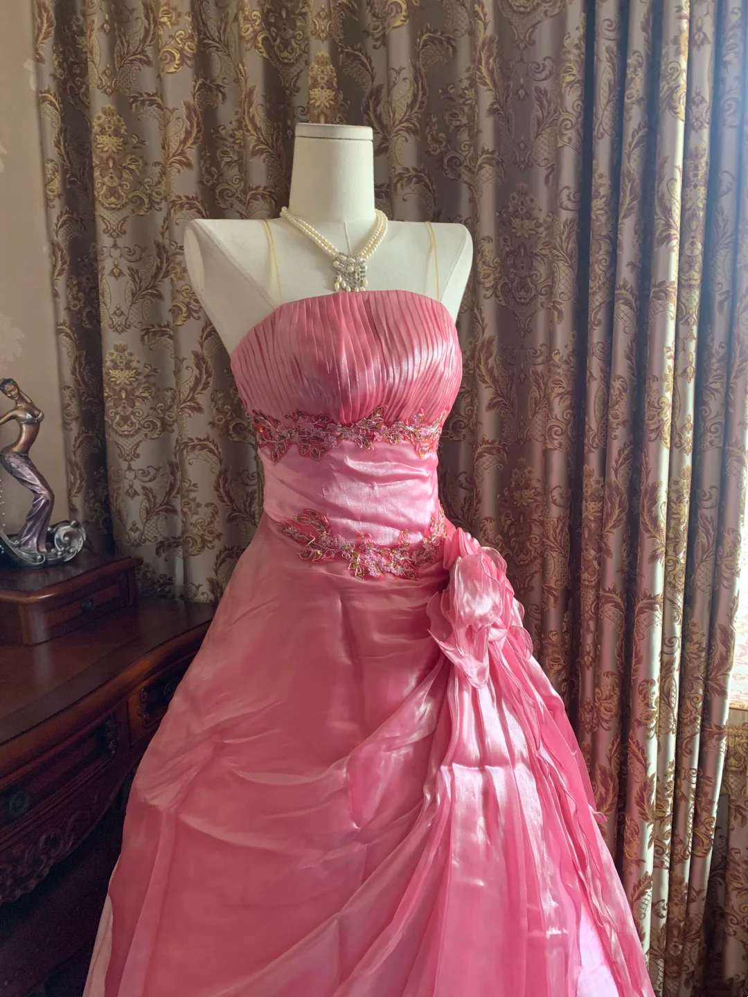 Light Pink Strapless Fitted Waist Voluminous Skirt Prom Gown, Birthday Party Dress gh7274