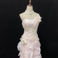 Blush Pink Strapless Long Romantic Gown, Floral Embroidery, Cinched Waist & Slim Bodycon Fit, Wedding Dress & Bridal Gown gh8143