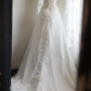 Halter High‑Neck A‑Line Wedding Dress, Illusion Tulle Halter 3D Floral Lace Beaded Applique Twisted Front Skirt Layered Bridal Gown gh9114
