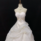 Blush Pink Strapless Romantic Gown with Embroidery, Cinched Waist and Fluffy Cute Skirt, Wedding Dress & Bridal Gown gh8144