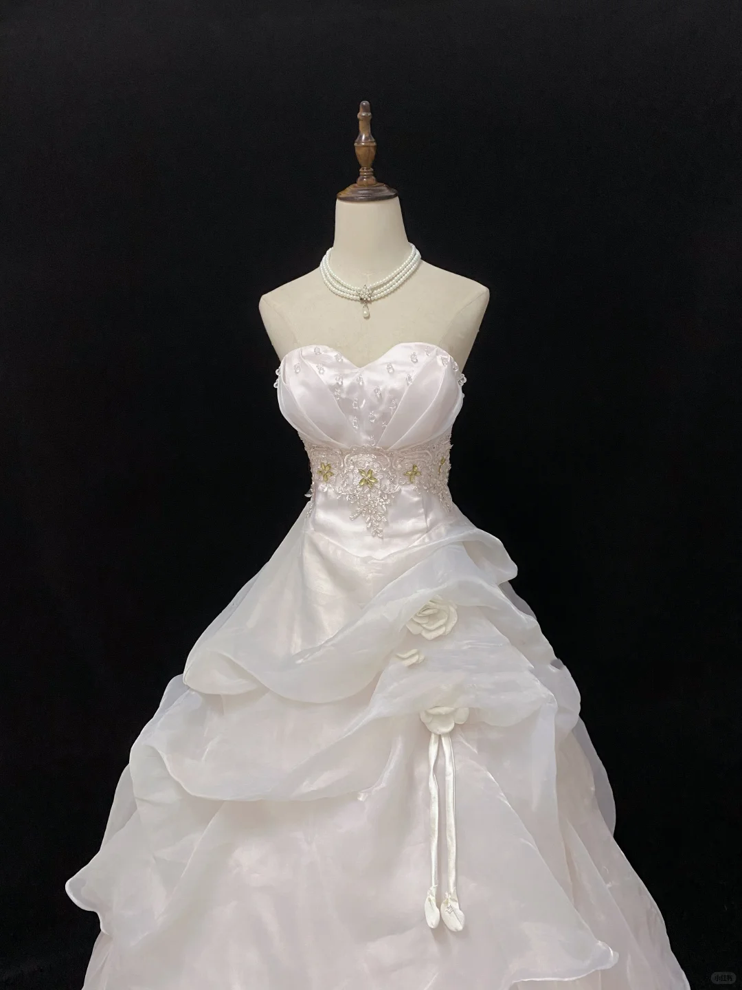 Blush Pink Strapless Romantic Gown with Embroidery, Cinched Waist and Fluffy Cute Skirt, Wedding Dress & Bridal Gown gh8144