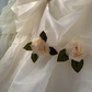 Ivory Strapless Pleated Bodice Wedding Gown Large Satin Bow 3D Floral Ruffled Organza Bridal Dress gh9460
