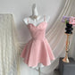 Pink Princess Barbie Short Satin Homecoming Dress Prom Dress Birthday Dress gh4632