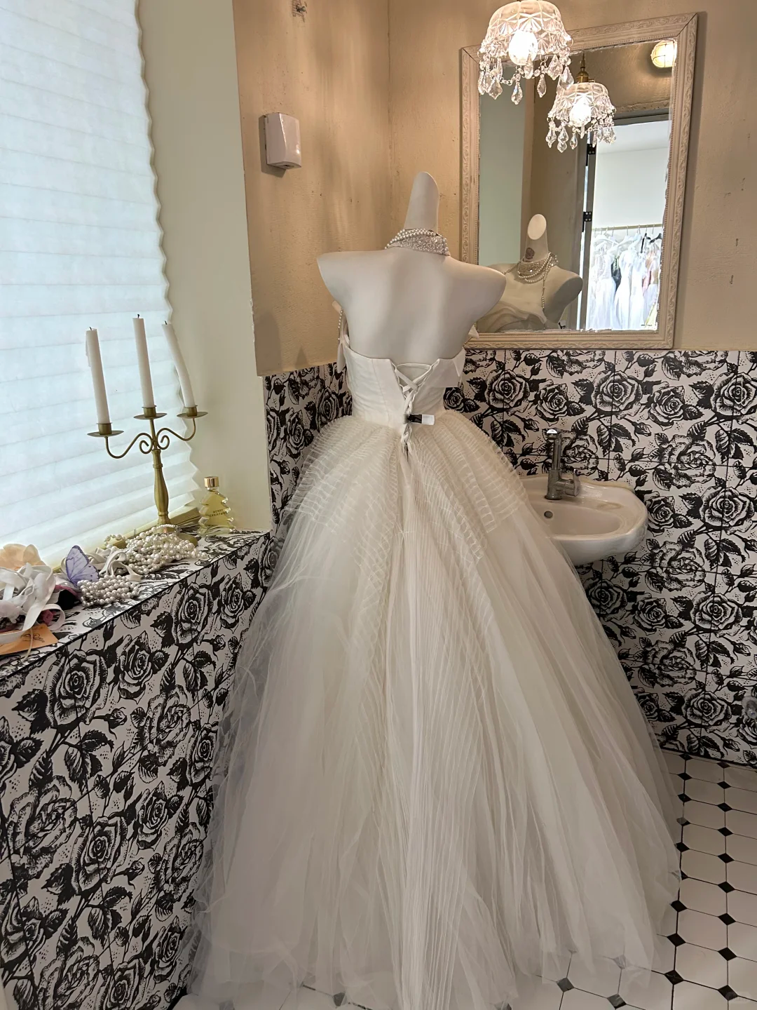 Ivory Strapless Waist-Cinched Voluminous Princess Skirt Long Romantic Dress, Wedding Gown gh7720