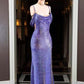 Lila Wunderschöne Glänzende Elegante Mode Pailletten Spaghetti Strap Lange Sexy Seite Schlitzte Ballkleid Abendkleid Partykleid gh3690