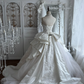 Elegant White Strapless Gown with Fitted Waist and Voluminous Skirt, Prom Gown, Evening Gown & Bridal Wedding Gown gh7357