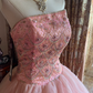 Light Pink Strapless Fitted Waist Voluminous Skirt Prom Gown, Birthday Party Dress gh7276