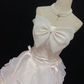 Blush Pink Strapless Romantic Gown with Bows, Cinched Waist & Fluffy Tiered Cake Skirt, Wedding Dress & Bridal Gown gh8145