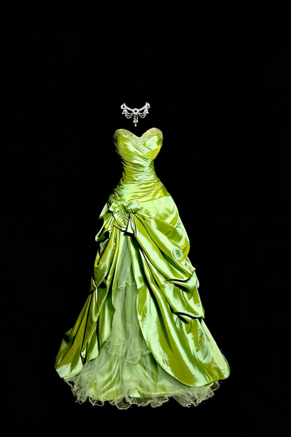 Grünes, elegantes, langes Prinzessinnenkleid im Retro-Stil, Abendkleid, Ballkleid gh3444