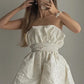 Girlhomeshops-Ivory Elegant Bud Skirt Short Satin Homecoming Dress Birthday Dress gh5282