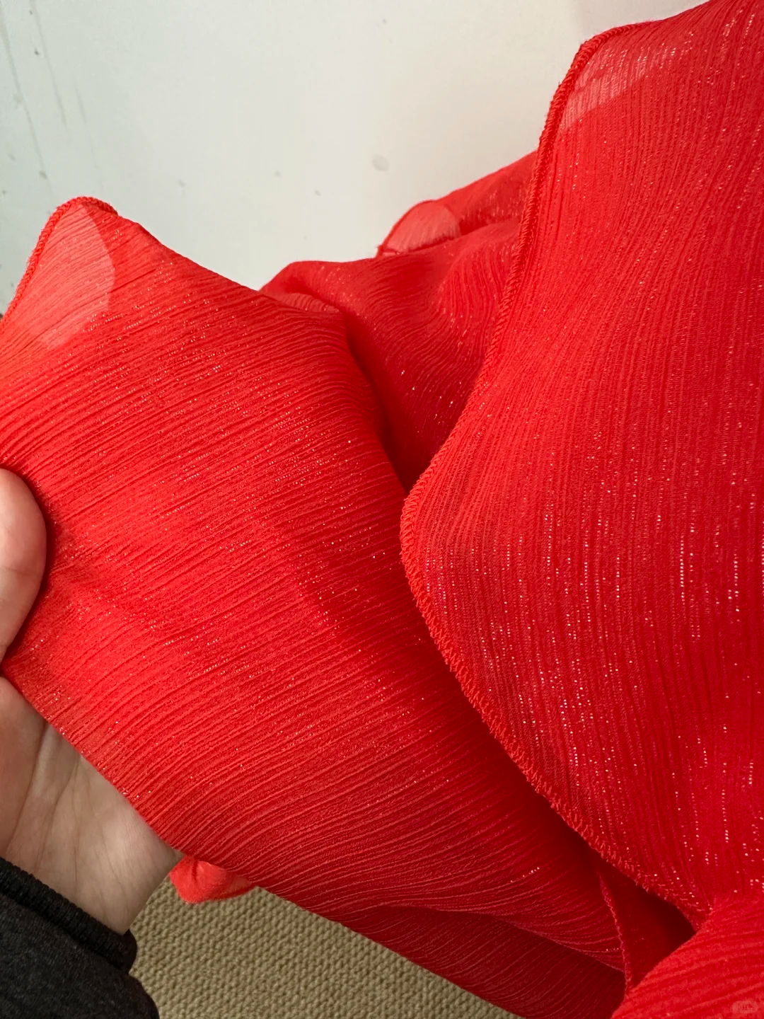 Rot Glänzend Elegante Mode Spaghetti Strap Lange Chiffon Rüschen Ballkleid Abendkleid Party Kleid Abendkleid gh3795