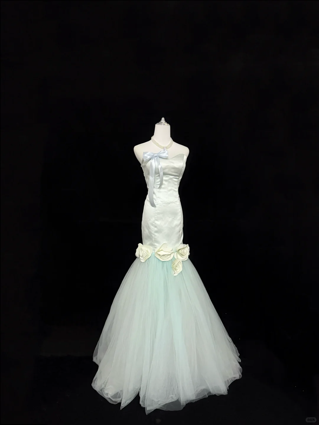 Light Green Strapless Cinched Waist Figure-Hugging Sexy Mermaid Skirt Long Romantic Dress, Wedding Gown gh7842