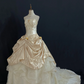 Champagne Strapless Romantic Gown, Cinched Waist, Voluminous Princess Skirt, Wedding Dress & Bridal Gown gh8277