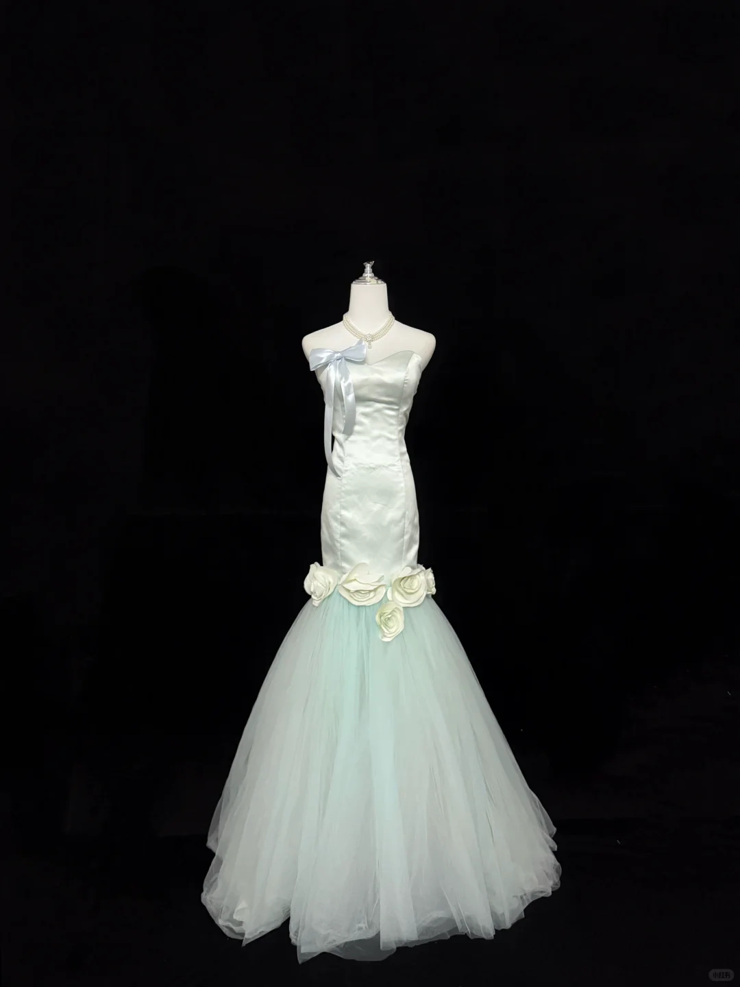 Light Green Strapless Cinched Waist Figure-Hugging Sexy Mermaid Skirt Long Romantic Dress, Wedding Gown gh7842