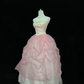 Light Apricot Spaghetti Straps Cinched Waist Blush Pink Voluminous Princess Skirt Romantic Dress, Wedding Gown gh8062