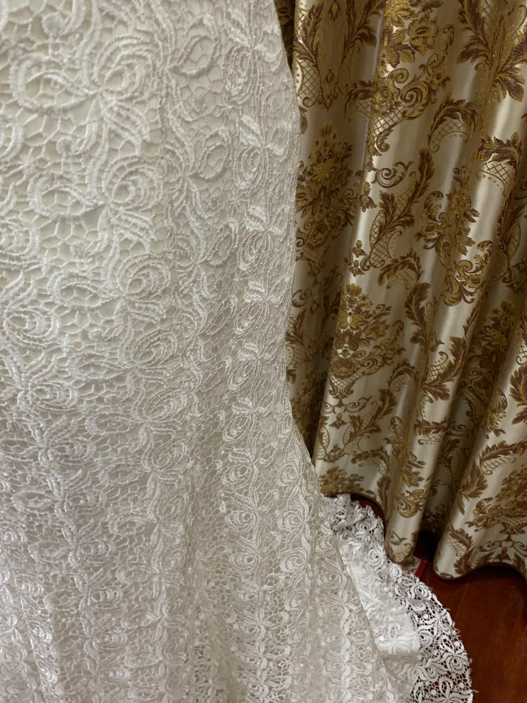 White Strapless Waist-Cinched Mermaid Prom Dress, Evening Gown, Wedding Dress, Graduation Dress gh7247