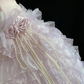 Blush Pink Satin Strapless Long Luxury Romantic Gown, Cinched Waist, Fluffy Chiffon Tiered Skirt, Wedding Dress & Bridal Gown gh8146