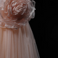 Light Champagne Pink Off Shoulder Waist-Cinched Fitted Elegant Evening Dress, Fairy Gown, Romantic Gown gh7466