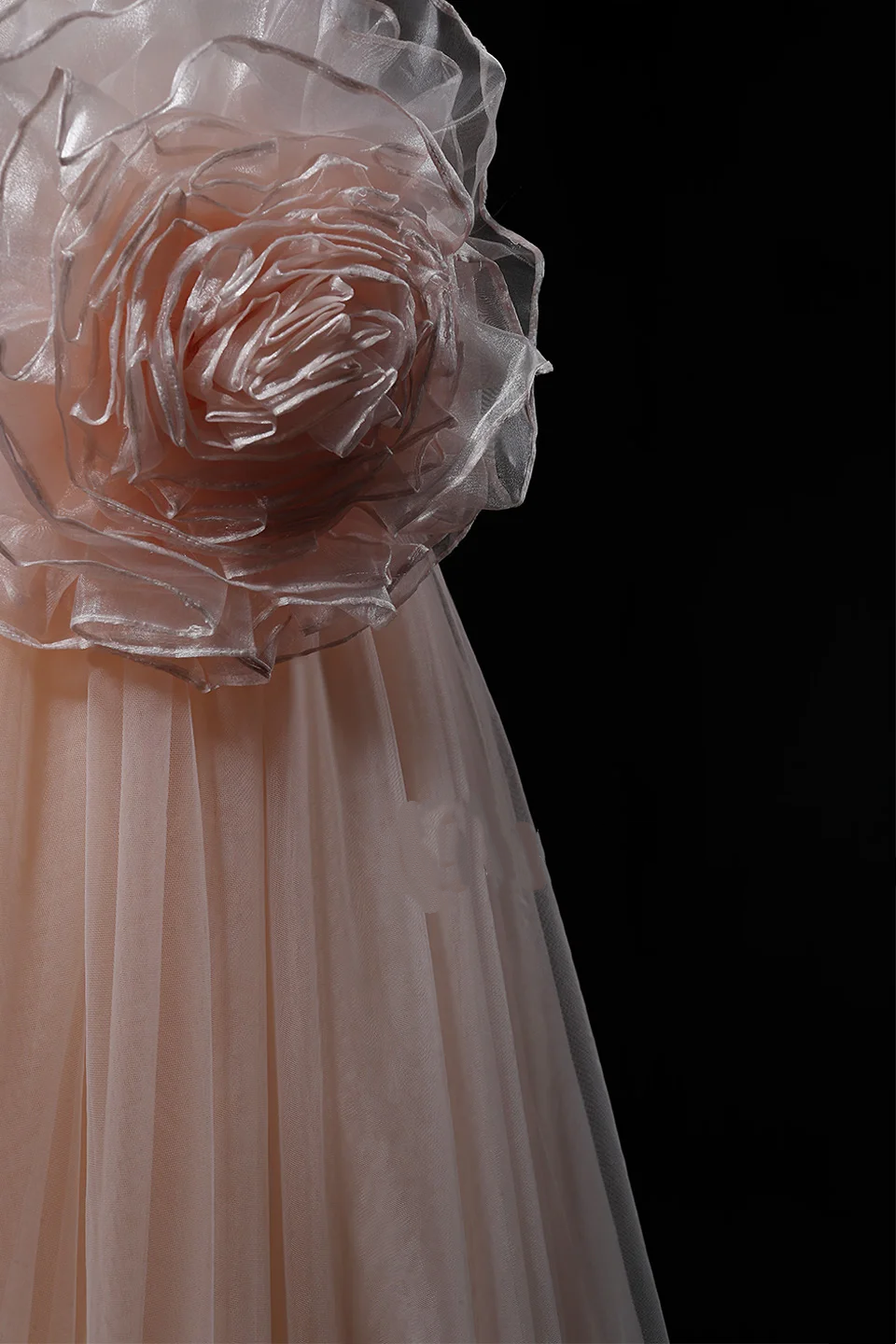Light Champagne Pink Off Shoulder Waist-Cinched Fitted Elegant Evening Dress, Fairy Gown, Romantic Gown gh7466