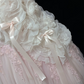 Blush Pink Strapless Gown With Floral Details & Voluminous Skirt, Luxury Romantic Wedding & Bridal Dress gh8186