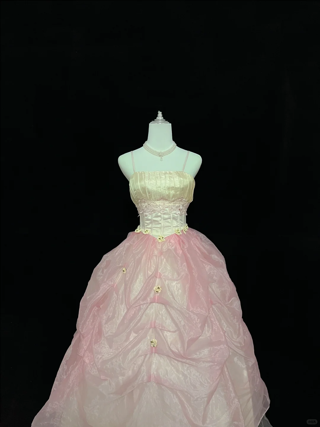 Light Apricot Spaghetti Straps Cinched Waist Blush Pink Voluminous Princess Skirt Romantic Dress, Wedding Gown gh8062