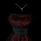 Burgundy Spaghetti Strap Short Cocktail Gown, Silver Scroll Floral Embroidery, Black Pleated Wide Sash, Swing Midi Skirt, Party Prom Dress gh8916