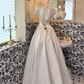 White Square Neck Puff Sleeve Waist-Cinched Full Flared Long Vintage Romantic Dress, Wedding Gown gh7507