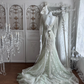 Light Green Square Neck Waist-Cinched Bodycon Mermaid Skirt Prom Gown, Evening Gown & Bridal Wedding Gown gh7359
