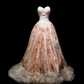 Light Pink Strapless Waist-Cinching Slim Fit Voluminous Skirt Prom Gown, Evening Formal Dress gh7324