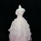 Blush Pink Vintage Neckline Cinched Waist Bow Voluminous Princess Skirt Romantic Dress, Wedding Gown gh8063