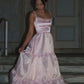 Pink Fashion Elegant Shiny A-line Spaghetti Strap Long satin Lace Ball Gown,Evening Dress,Party Dress gh3517