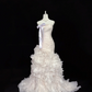 Blush Pink Strapless, Cinched Waist, Slim Fit Hip Hugging Sexy Tiered Skirt Romantic Dress, Wedding Gown gh8014