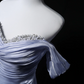 Lavender Purple Off-Shoulder Waist-Cinched Fitted Elegant Long Evening Dress, Fairy Gown, Romantic Gown gh7476