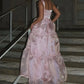 Pink Fashion Elegant Shiny A-line Spaghetti Strap Long satin Lace Ball Gown,Evening Dress,Party Dress gh3517