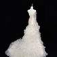 Blush Pink Strapless, Cinched Waist, Slim Fit Hip Hugging Sexy Tiered Skirt Romantic Dress, Wedding Gown gh8014
